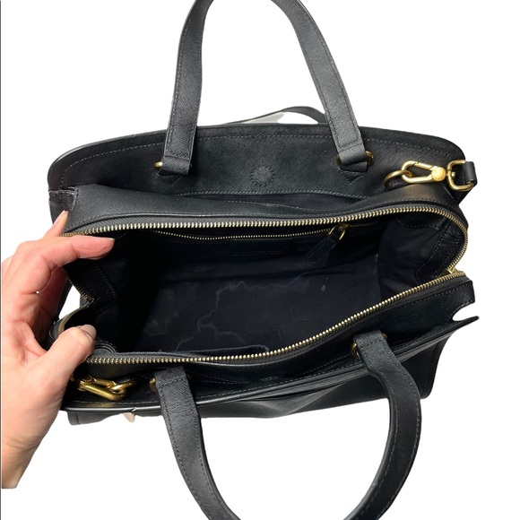 Marc by Marc Jacobs | Luna Saffiano Alaina Satchel Bag in Black - Picture 10 of 10